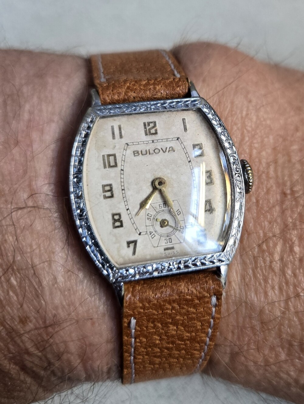 Vintage Men's Bulova Art Deco Watch, "Treasurer" 1930s